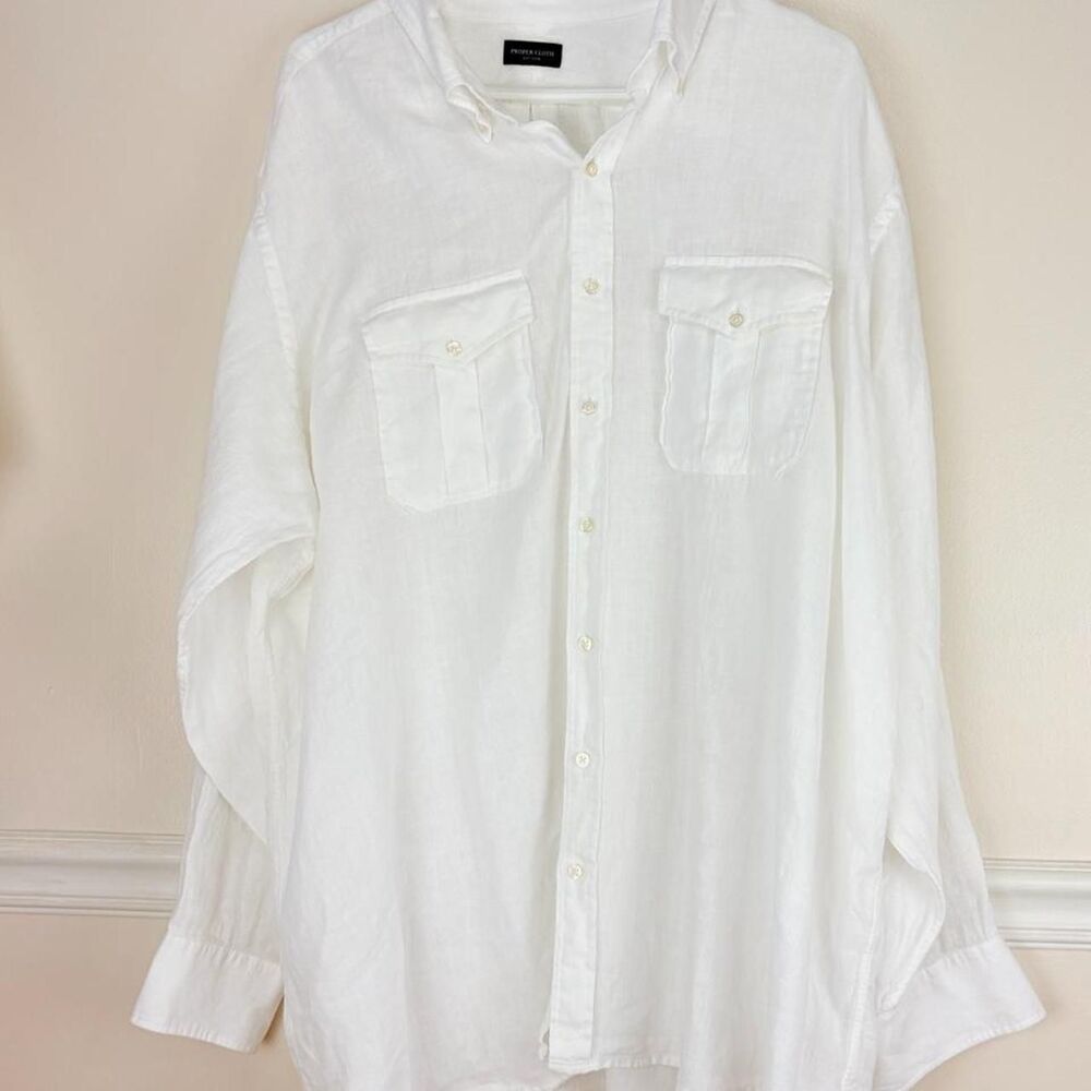 Proper Cloth Men's White Shirt Linen X